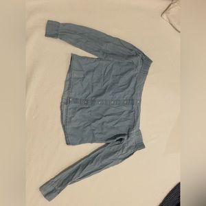 Small guess long sleeve off the shoulder jean shirt